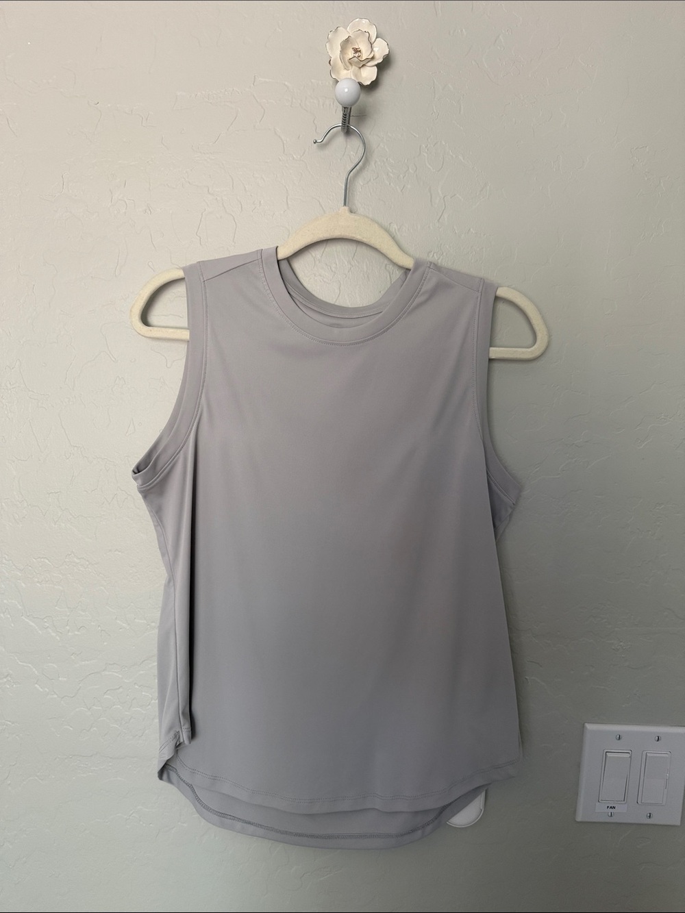 Sleeveless Light Gray Performance Tank Top